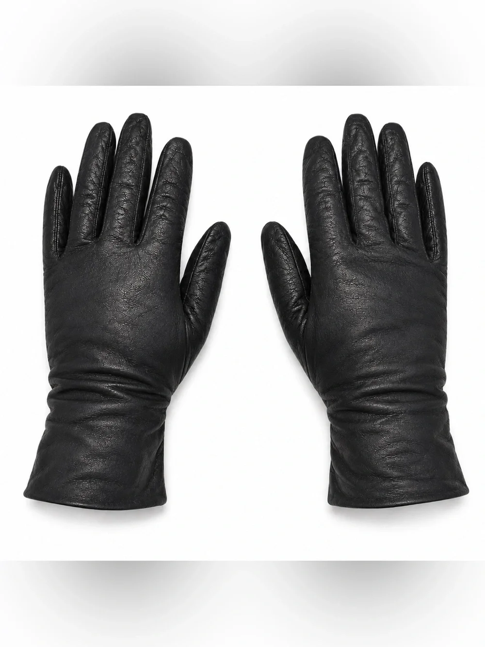 Vintage Black Leather Cashmere-Lined Gloves Women’s Size 7